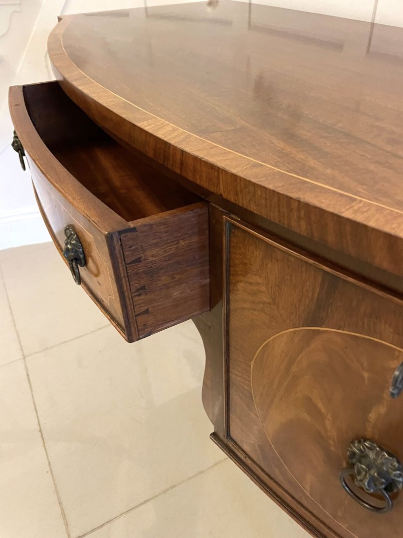 Antique Quality Figured Mahogany Bow Fronted Sideboard - Image 11